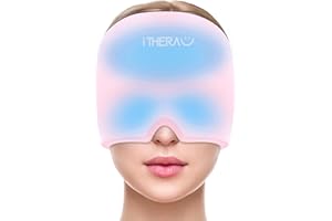 I THERAU iTHEARU Bonnet Migraine anti migraine poche de glace masque migraine headache migraine relief cap 360° refroidissement naturel Rose 2023 [conception de brevet de l'UE]