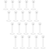 Lot De 16 Piercings Labret Transparents En Acrylique Bioflex - Tige 16G (1.2mm), Longueurs 6 à 12mm - 12