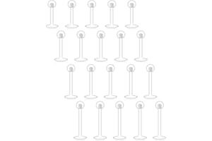 D.Bella 16G Lippenpiercing Stecker Retainer Durchsichtig Plastik Labret Ring Retainer Flexible Bioflex Ohrstecker Tragus Helix Daith Piercing Retainer Kunststtoff Cartilage Ohrpiercing