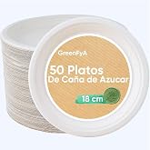 GreenFyA Disposable Sugarcane Dishes Resistant 100% Biodegradable (50, 18 cm.)