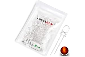 Chanzon 100 pcs 5mm Orange LED Diode Lumières (Clair Rond Transparent DC 2V 20mA) Lumineux Ampoule Lampes Composants Électroniques Indicateur Diodes Émettrices De Lumière