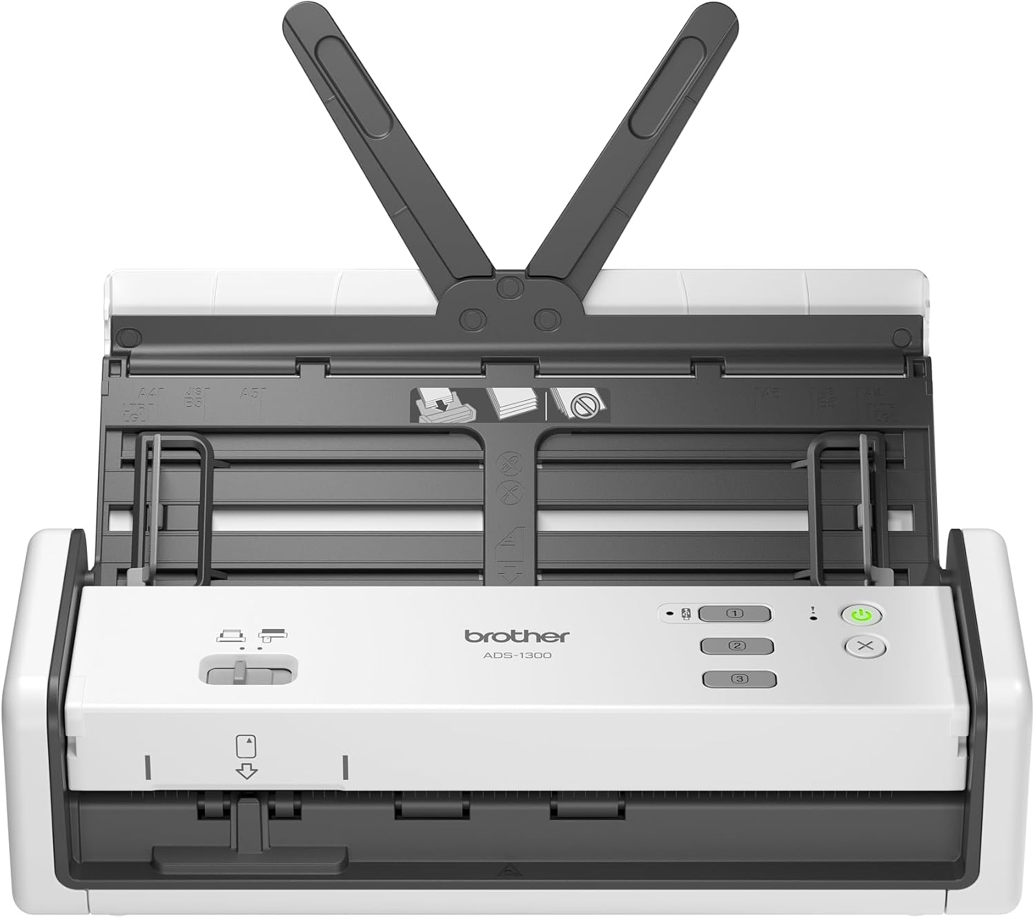 Brother ADS1300 Portable Document Scanner|20 sheet ADF |ID card slot |USB type C |OCR and PDF software included | UK Plug