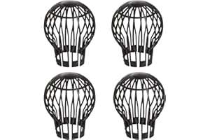 OrionMart Plastic Gutter Guards Downpipe Adjustable Black Filters - 4 Pcs Flexible Protectors Drainpipe Covers to Stops Leaves Debris Moss Mud - Prevent Drain Blockages