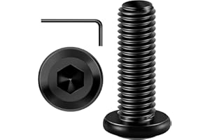 ORTAVA 20 Piezas Tornillos M5 X 25, Tornillos Cabeza Plana, Tornillos Hexagonal, Tornillos Acero Inoxidable A2 V2A, Óxido Negro, Rosca Completa con Llave Allen