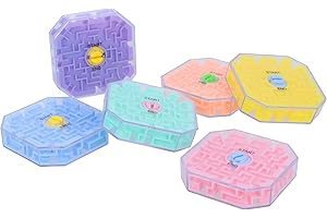 Henbrandt 6x Balance Labyrinth 3D Maze Puzzle Game 6.8cm Kids Brain Teasers Fidget Toys Party Bag Favours Loot Bag Fillers Lucky Dip Favours Stocking Fillers for Boys and Girls