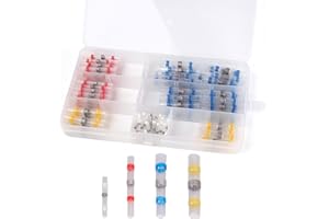 ASOWAY 120pcs Conectores de cables electricos solder seal, Conectores Termocontraibles Impermeable Soldadura Conectores Kit para Inicio, Motos, Coches
