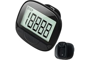 Taichaeu Pedometer - Step Counter with Clip, 3D Pedometer Step Counter With Time, Distance, Heat consumption Display, Multifunctional Step Counter for Walking Running Men Women Seniors