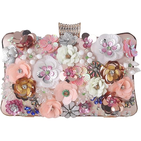 Dames Avondtas Kleurrijke Bloemen Clutch Portemonnees 3D Pailletten