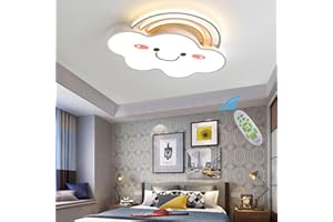 LANEKD Plafoniera a LED Bambini Lampada a Sospensione Moderno Nuvole Arcobaleno Design Camera da letto Lampadario Dimmerabile Con Telecomando Soggiorno Lampada da Soffitto Tavolo da Pranzo Lampada