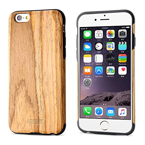 iPhone 6S Case, iPhone 6 Case, BELK [Soft Wood Case] Ultra Hybrid Rubber Bumper Case, Slim Reinforced TPU Back Cover for iPhone 6 & iPhone 6S(4.7 inch) - Teak