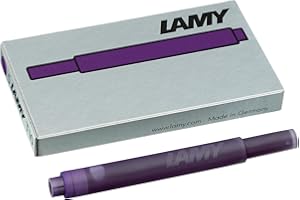 Lamy T10 Purple / Violet Fountain Pen Ink Cartridges Refills Spare Replacement For All Lamy Fountian Pens (Pack Of 1 - 5 Ink Cartridges)
