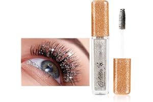 Hocossy funkelnde wasserdichte Farbe Mascara, Diamant bunte Perlglanz Mascara, langlebige wischfeste charmante Mascara funkelnde Augen Make-up (Galaxy)