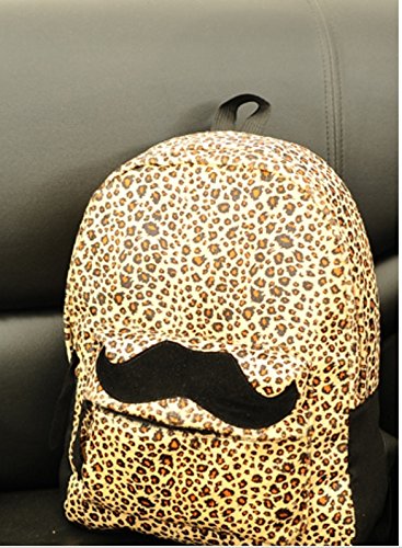 ningteng Fashion Leopard Funny Schnurrbart Laptop Buch Wandern Rucksack