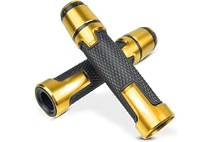 YUANQIAN Manubrio moto generale e tappo terminale del manubrio Compatible con YZF R1 R3 R6 R6S R25 R125 600R (Oro)