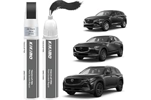 KIKIMO for Mazda Touch Up Paint(Jet Black Mica(41W)) | Car Paint Repair Kit for Mazda, 2 In 1 Scratches Repair with Pen Tip and Brush, Color-Matched for Quick & Easy Fix