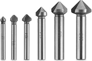 GVPOELR Set di Svasatori,Set di Svasatori, Set di Svasatori in Metallo da 6 Pezzi, Punta per Trapano Svasatore, per Acciaio Inossidabile, Ghisa, Alluminio, Rame, Plastica
