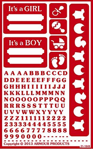 Armour Products Over 'N' Over Reusable Stencils 5"X8"-It's A Boy/Girl
