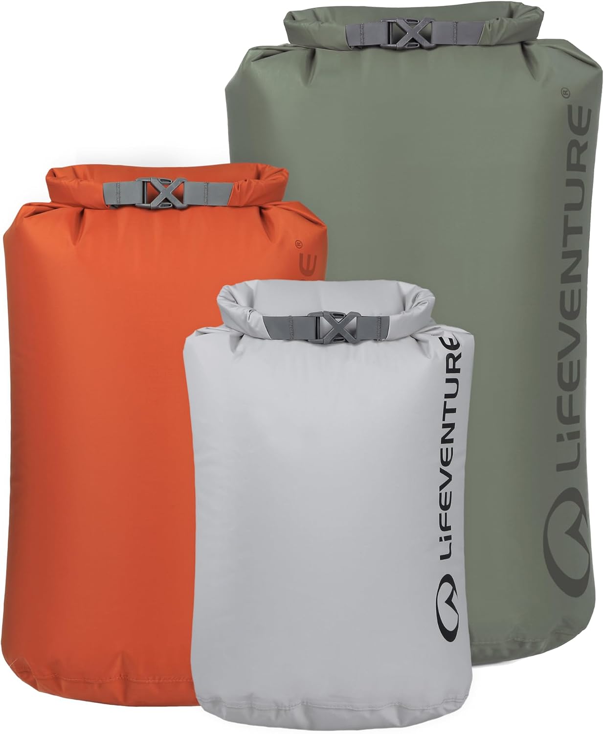 Lifeventure Stormlight Dry Bag, Siliconized Rip-Stop 70D Fabric with Fully Taped Seams | Roll-Top Closure Waterproof Dry Sack for Adventure Travel