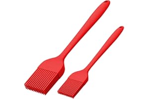ALLJEWELRYSUPPLIES 新品 Silikon-Backpinsel-Set mit zwei hitzebeständigen langen Griffen zum Grillen, Backen, Grillen und Kochen (Rot)
