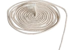 SKYPRO Mèche Ronde tressée pour Lampe à Alcool et Bougies - 10 m - 3 mm - Fournitures de Fabrication de Bougies Faites à la Main