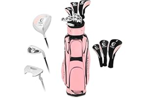 LIFEZEAL Set da Golf Completo per Donna Con Borsa, Kit Femminile Con Driver 1#, Fairway 3#, Ibrido 4#, Ferro Zinco 6-9#, P#, Putter, Rosa