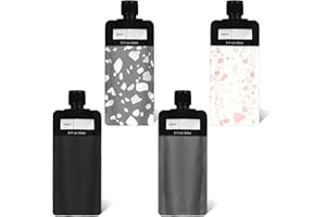 AIYORSE Travel Bottles Pack of 4 Refillable Empty Squeeze Bags 90 ml Leak-Proof Travel Bottle Set Travel Containers Easy Refillable Empty Squeeze Bags for Liquid Makeup for Shampoo, Conditioner, Shower Gel