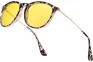 D Lolylad Gafas de visión nocturna para conducir, lentes polarizadas de visión nocturna para mujeres y hombres, lentes amarillas antirreflejos, lentes nocturnas