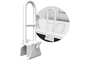 BESCOMEDICAL Badewannen-Einstiegshilfe für Senioren - Griffstange für Wannen Rand - Befestigung ohne Bohren - stabile und robuste EIN- und Ausstiegshilfe für Ihre Wanne