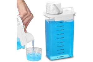 YSWOVUO 2300ML Dispensador de Detergente Hermético con Vaso Medidor, Caja de Almacenamiento de Detergente en Polvo, Contenedor de Almacenamiento para Cereales Azúcar Muesli, Alimento para Mascotas