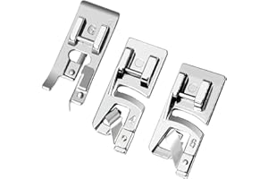 NAMNER Sewing Machine Presser Feet, 3 Pcs Sewing Machine Feet Kit, Hemming Presser Hemming Foot, Sewing Machine Feet Accessories for Brother Janome Singer