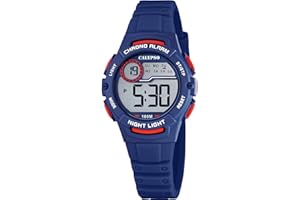 CALYPSO Reloj Digital Infantil Niño Niña de Caucho Azul - Resistente al Agua 10 ATM Fecha y Calendario, Cronógrafo, Doble Horario, Luz, Alarma, 12 y 24 Horas K5852/5 - Junior Collection