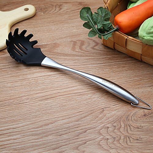 Dana Carrie 304 Stainless Steel Inner pot with non-stick inner pot silicone shovel nylon silicone spoon, pink fingers, Black