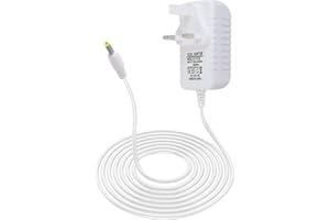 VAKLER 15W Power Supply Charger for Echo Dot (3rd/4th/5th), 12V AC Power Adapter Power Lead Replacement for Alexa Echo Pop with Clock Dot Kids Fire TV Cube Spot Pop Edition Show 5 (1st & 2nd Gen) (White)