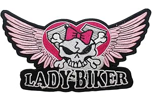A-PRO Toppa Donna Motociclista Patch Termoadesiva Colorata Tessuto Lady Biker Moto