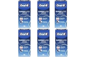 Oral-B Super Floss 013-6440 * 6 Lot de 6 paquets de 50 fils pré-coupés 100 g