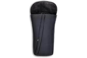 hauck Universal Fußsack für Buggys, Kinderwagen & Fahrradanhänger, Warm mit Fleece Innenfutter, Anti-Rutsch, 2 Wege Reißverschluss, Kapuze, Waschbar & Faltbar (Schwarz)