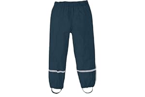 Chejarity Pantaloni Impermeabili Bambino 4 Anni, Pantaloni Antipioggia Leggeri in Tessuto Resistente Abbigliamento da Pioggia per Bambini e Ragazze per Giochi all'aperto Rosa Caldo, Nero, Blu