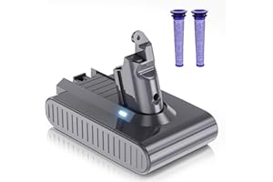 UIONVOT 8000mAh Ersatz für Dyson V6 Akku, Lithium Akku für Dyson V6 Kompatibel für Absolute Animal Motorhead SV03 SV04 SV05 SV06 SV07 SV09 DC58 DC59 DC61 DC62 DC72 DC74 Staubsauger mit 2 Filtern