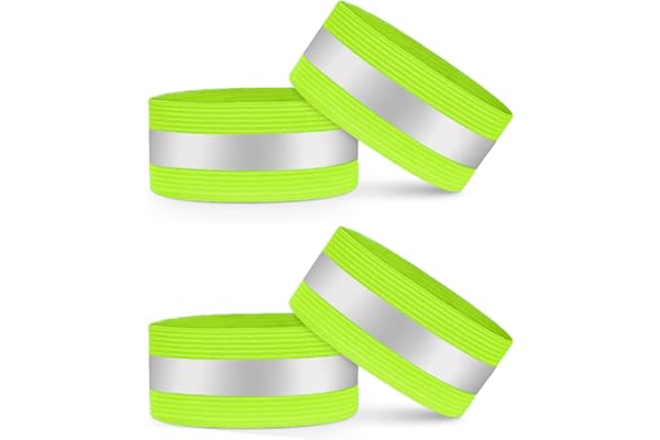 VERY IMPORTANT RUNNER - Brassards Réfléchissants - Bande Réfléchissante Élastique avec Fermeture Réglable 8 cm Et Bande Réfléchissante 2 cm - pour Bras, Jambes Et Chevilles