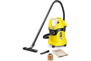 Kärcher 36 V Aspirateur Multifonction sans Fil WD 3 Battery, Eau/Poussière, Filtre Cartouche, Flexible : 2 m, Taille Cuve : 17 l, Puissance : 300 W, Compatible avec Batterie 36 V Kärcher non Incluse