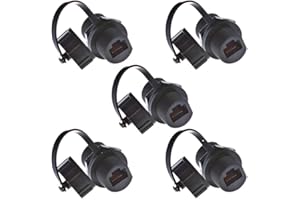 PENGLIN 5 unidades RJ45 hembra empotrable impermeable Cat5/5e/6 8P8C, conector Ethernet LAN, conector de cable de doble cabezal hembra a hembra con tapa resistente al agua/polvo