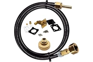 Gomet LPG GPL Juego de recarga de botellas de gas europeas con adaptador de GLP DISH y punto de llenado de válvula de retorno (2 metros)