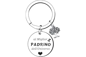 VZIUYTRE Regalo Portachiavi Regalo del Padrino Regalo Portachiavi del Padrino “Al miglior PADRINO dell'universo” Idea Regalo Giorno di Pasqua Battesimo Miglior Padrino