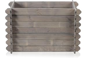 Zestri Hochbeet Stecksystem imprägniert Grau | 115x58x60 cm aus Holz | Garten Terrasse | rechteckig Hochbeete-Kit Blumenkasten Kräuterbeet Frühbeet Gemüsebeet Kräuterhochbeet