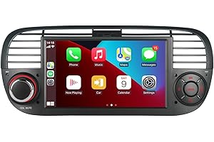 [Versione Plus] Aphrfamma Autoradio compatibile con CarPlay wireless/Android Auto per Fiat Fiat 500 2007-2015 con 7 Pollici IPS Bluetooth/FM/AM/USB/Mirror Link/Touch Display (nero)