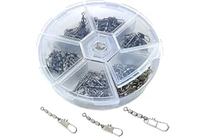 ‎ZITE Zite Fishing Dreifach-Wirbel Sortiment 60 Stück - Inklusive praktischer Sortier-Box - Angelwirbel-Set Forellen-Wirbel Sbirolino-Angeln 3 Größen