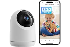 SwitchBot Kamera bezpieczeństwa do domu 5 MP – Pan/Tilt Kam 3K Super HD, 2,4 GHz WLAN do monitoringu niemowląt / kamer zwierząt, śledzenie ruchu 360°, człowiek/zwierzęta AI, tryb prywatny, widoczność