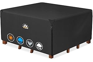 Zettum 235x235x73cm Patio Furniture Covers Waterproof Cube 600D Heavy Duty Anti UV Large Garden Furniture Cover Fit for Patio Rattan Cube Set Covers Durable Oxford Fabric Garden Table Cover, Square