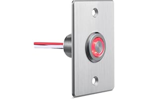 acegoo Camper Interruttore Dimmer, pulsante 12V con luce anulare rossa per Camper Van Barca Camion Auto Illuminazione e Striscia Luminosa a Led, DC12-24V 6A Alluminio Pieno (Argento)