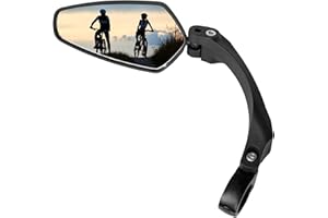 Vagocom Handlebar Bike Rearview Mirror,HD Wide Angle Bicycle Rear View Mirror,Adjustable Bike Mirror for Mountain Road Bike,Ebike,Scooter and Motorcycle(Left)
